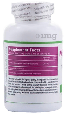 Zenith Nutrition Nettle Root Extract 300mg Capsule: Buy bottle of 90.0  capsules at   in India | 1mg