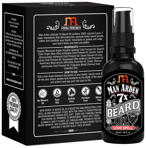 Man Arden 7X Beard Oil Love Spell: Buy bottle of 30 ml Oil at best price in India | 1mg Man Arden 7X Beard Oil Love Spell: Buy bottle of 30 ml Oil at best price in India | 1mg