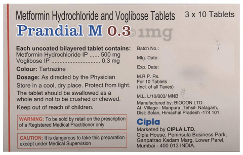 Prandial M 0.3 Tablet image Prandial M 0.3 Tablet image