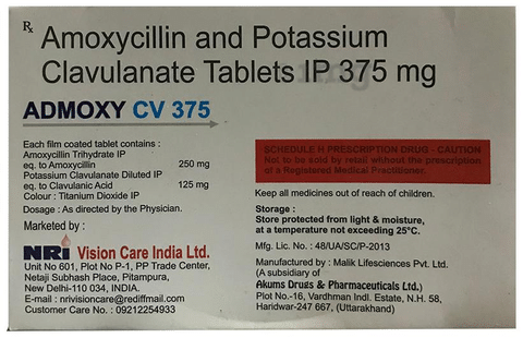Admoxy CV 375 Tablet