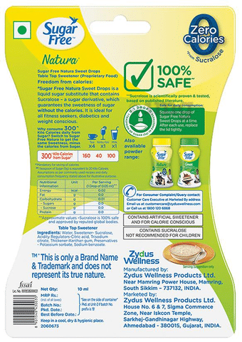 Sugar Free Natura Low Calorie Sucralose Sweetener Drop Buy