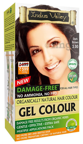 Indus Valley Organically Natural Hair Colour Gel Dark Brown: Buy box of 220  gm Powder at best price in India | 1mg
