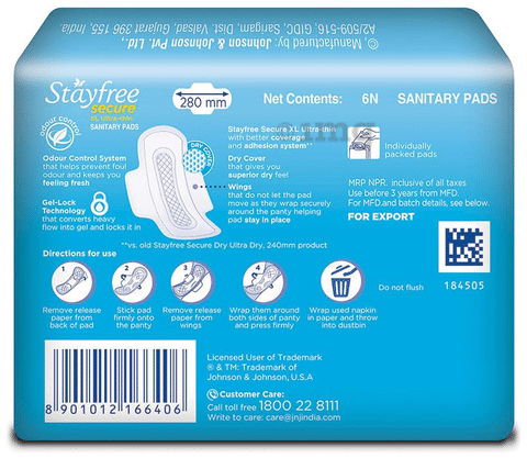 Stayfree® Secure Dry Regular - Dry Cover Sanitary Napkin