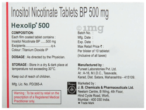 Hexolip 500 Tablet image