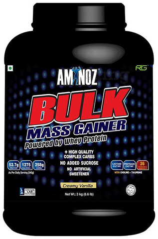 Aminoz Bulk Mass Gainer Creamy Vanilla: Buy jar of 6.6 lb ...