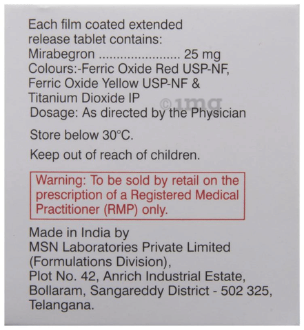 Mirbeg 25 Tablet ER image