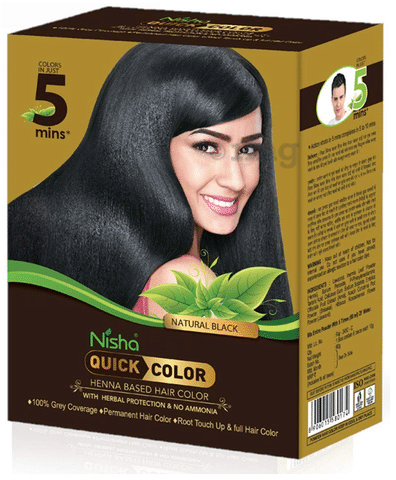 Nisha Quick Color (10gm Each) Natural Black: Buy box of 6 Sachets at best price in India | 1mg Nisha Quick Color (10gm Each) Natural Black: Buy box of 6 Sachets at best price in India | 1mg