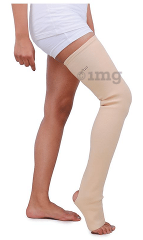 Comprezon Classic Varicose Vein Stockings Class 1 Below Knee Medium Beige