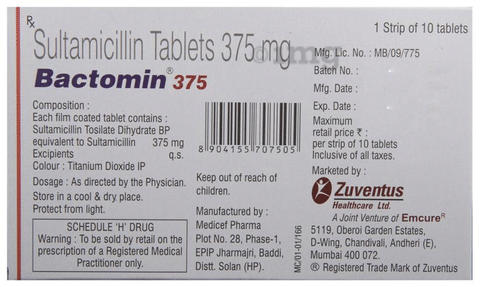 Bactomin 375 Tablet