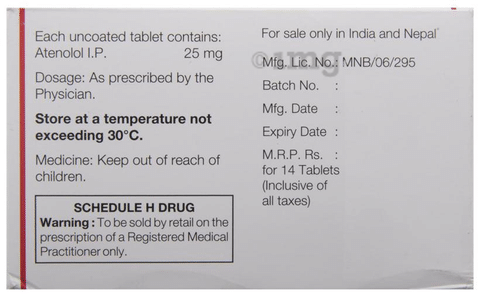 Tenormin 25 mg tablets