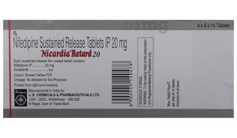 Nicardia Retard 20 Tablet SR image Nicardia Retard 20 Tablet SR image