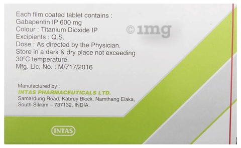 Gabapin 600 Tablet image