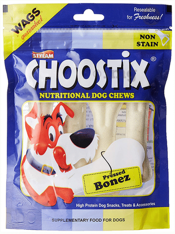 Choostix Pressed Dog Bone 4 inch Buy packet of 4.0 Dog Bones at