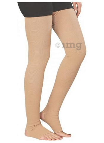 Hiakan International Varicose Vein Stocking Thigh Support Large Beige  Classic: Buy box of 1.0 Pair of Stockings at best price in India