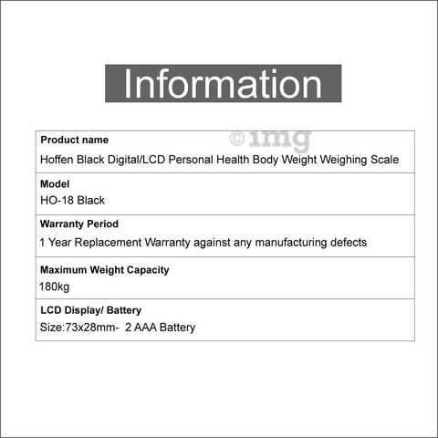 Hoffen India HO 29 Electronic Digital Weight Machine for Body Weight  Weighing Scale Battery Included, 2