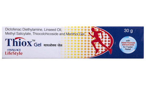 Thiox Gel with Diclofenac Diethylamine & Menthol | For  Joint Pain, Neck Pain, Back Pain & Muscle Pain image