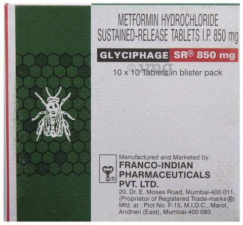 Glyciphage SR 850mg Tablet image Glyciphage SR 850mg Tablet image