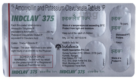 Indclav 375 Tablet image
