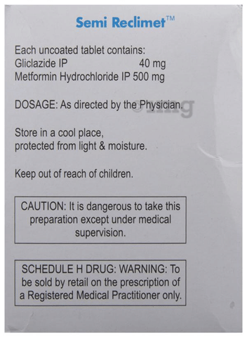 Semi Reclimet 40mg/500mg Tablet image