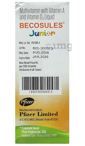 Becosules Junior Orange Syrup image Becosules Junior Orange Syrup image