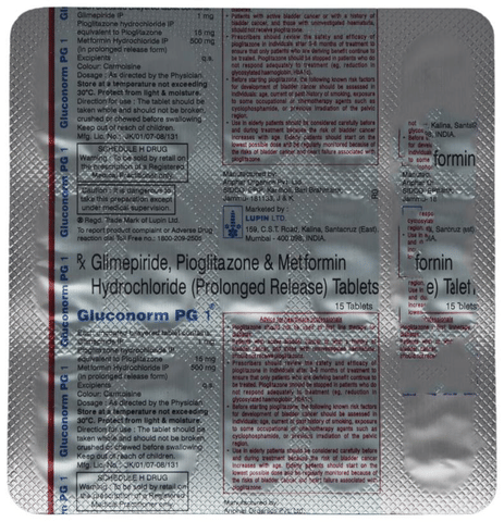 Gluconorm PG 1 Tablet PR image Gluconorm PG 1 Tablet PR image