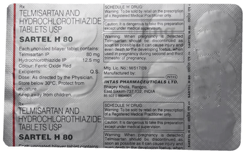 Sartel H 80 Tablet image Sartel H 80 Tablet image