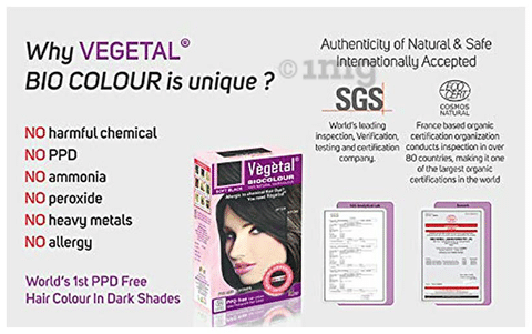 Vegetal Bio Colour Sachet (50gm Each) Soft Black: Buy box of 3 Sachets at  best price in India | 1mg