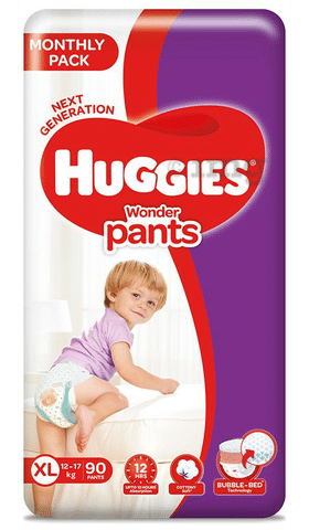 Buy Huggies Wonder Pants Mega Jumbo Pack Diapers Extra Large XL Size 90  Count for Kids Online at Low Prices in India  Amazonin