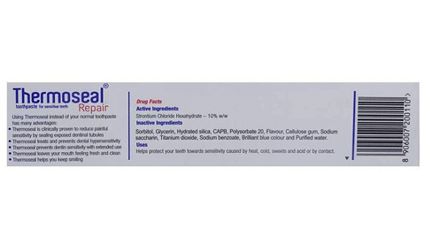 use of thermoseal toothpaste