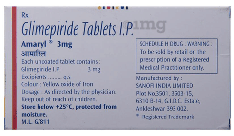 Amaryl 3mg Tablet image