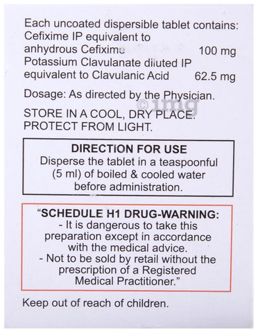 Cefolac CV 100 DT Tablet
