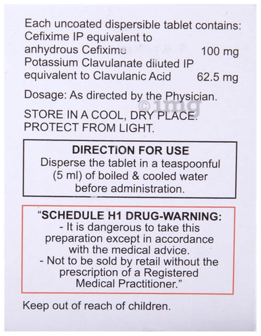 Cefolac CV 100 DT Tablet image