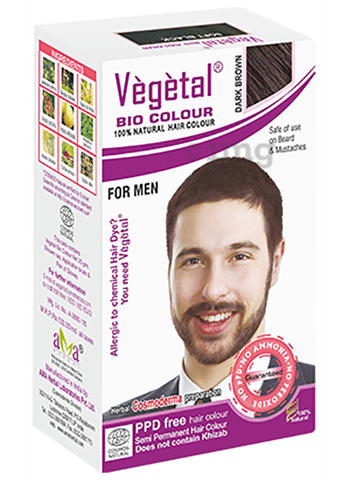 Vegetal Hair Colour for Men Dark Brown: Buy box of 25 gm Powder at best  price in India | 1mg