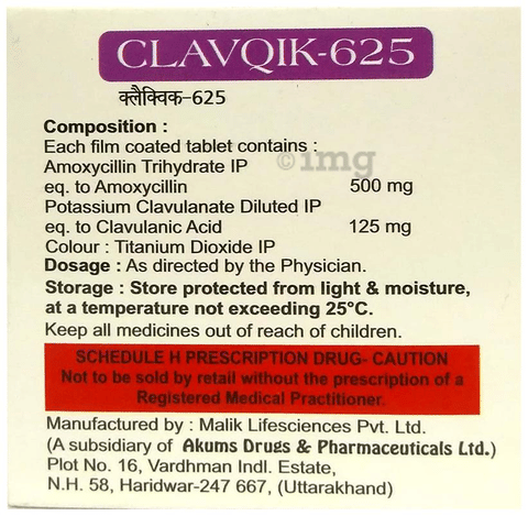 Clavqik 625 Tablet image