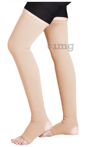 Comprezon Cotton Varicose Vein Stockings Class 2 Below Knee (1 Pair) Small  Beige: Buy box of 1.0 Pair of Stockings at best price in India