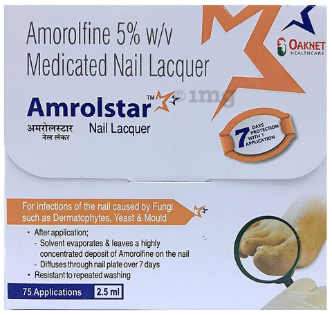 Amrolmac Nail Lacquer: View Uses, Side Effects, Price and Substitutes | 1mg