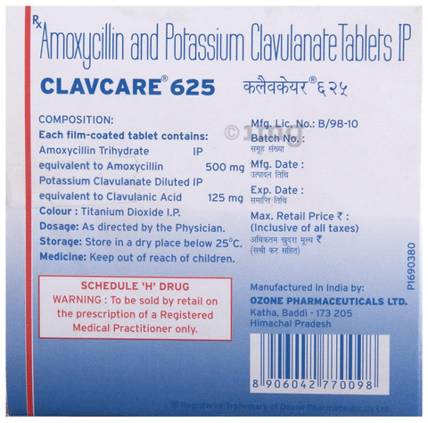 Clavcare 625 Tablet