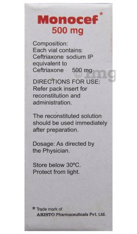 Monocef 500mg Injection image