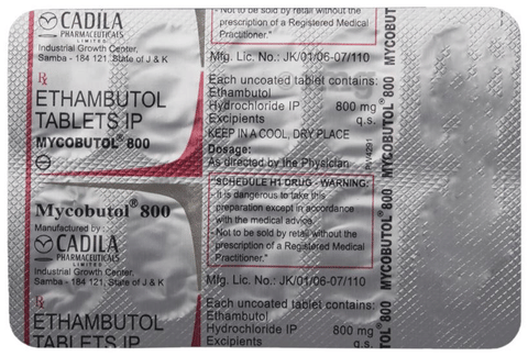 Mycobutol 800 Tablet image