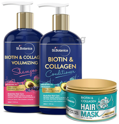 Buy StBotanica Biotin  Collagen Hair Mask 200ml with Biotin  Collagen  to Nourish  Give Thicker Hair  No Parabens  Sulphates  Cruelty Free  Online at Low Prices in India 