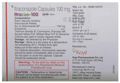 Itracoe 100 Capsule image Itracoe 100 Capsule image