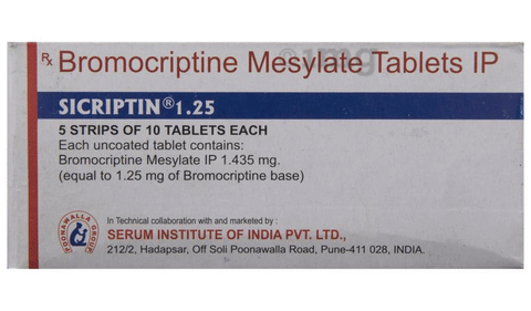 Sicriptin 1.25 Tablet image
