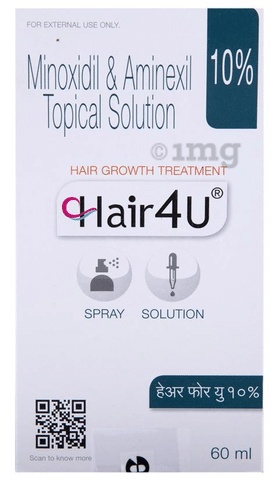 Hair 4U 10% Solution: View Uses, Side Effects, Price and Substitutes | 1mg