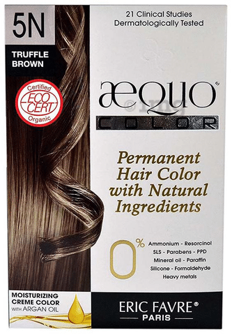 Aequo Permanent Hair Color with Natural Ingreidents Truffle Brown 5N: Buy  box of 160 ml Cream at best price in India | 1mg