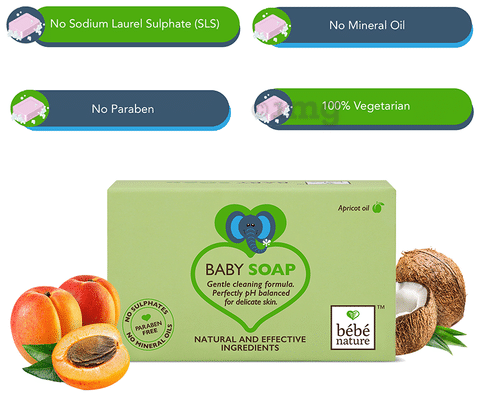 Bebe Nature Baby Soap with Apricot oil Buy box of 100.0 gm Soap