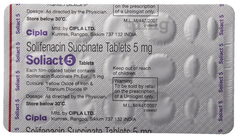 Soliact 5 Tablet View Uses Side Effects Price and Substitutes 1mg