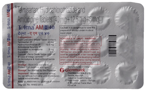 Telma-AM H 40 Tablet: View Uses, Side Effects, Price and