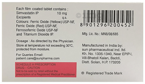 Simvotin 10 Tablet image