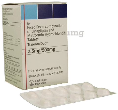 Trajenta Duo 2.5mg/500mg Tablet image