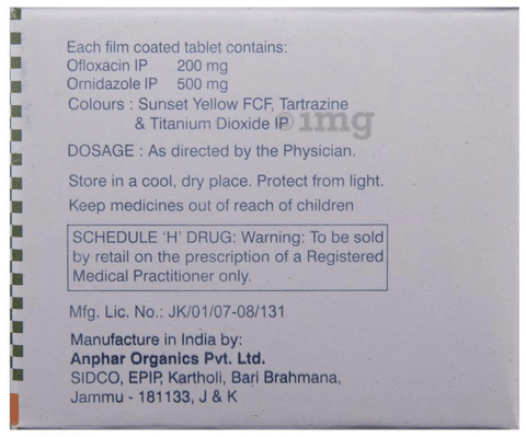 Zanocin OZ Tablet image
